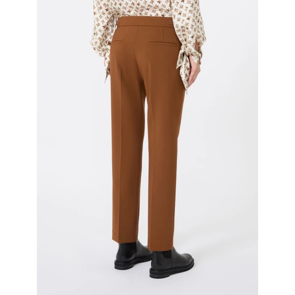 Max Mara Acino Slim Double Woollen Cloth Trousers in Tobacco | Tailored pants | Luxury Shoes 