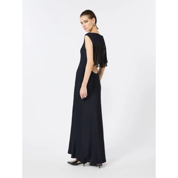 Max Mara Acino Slim-Fit Silk Crepe de Chine Dress in Ultramarine | Maxi Dresses | Luxury Shoes 