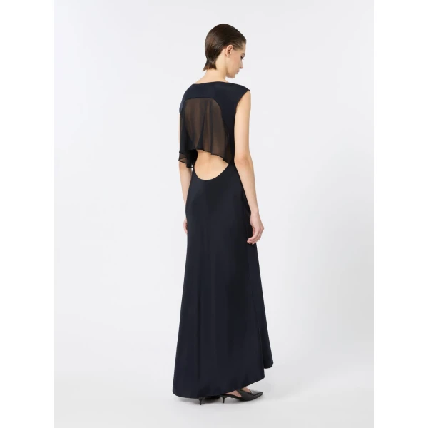 Max Mara Acino Slim-Fit Silk Crepe de Chine Dress in Ultramarine | Maxi Dresses | Luxury Shoes 