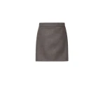Max Mara Acinoso Short Felted Wool Skirt in Brown Grey | Mini Skirts | Luxury Shoes 