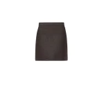 Max Mara Acinoso Short Felted Wool Skirt in Mud | Mini Skirts | Luxury Shoes 
