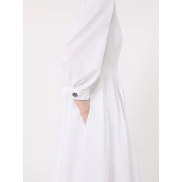 Max Mara Adagio Cotton Poplin Shirt Dress in White | Shirtdress | Luxury Shoes 