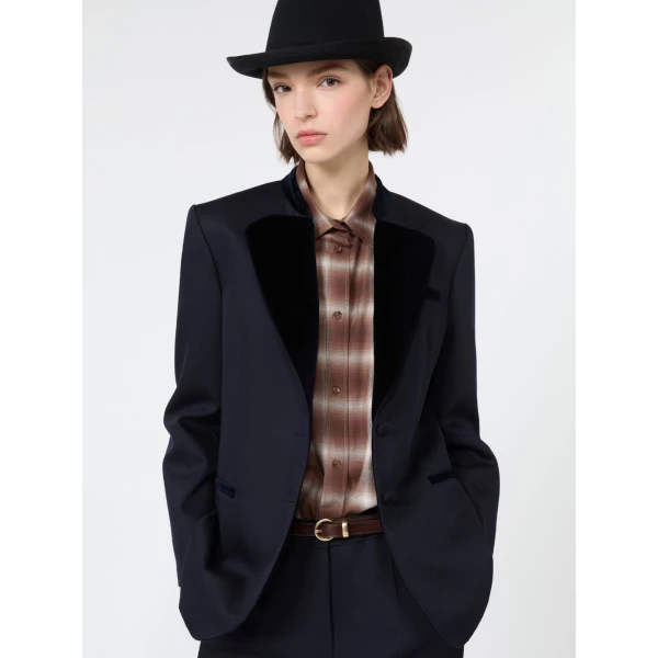 Max Mara Adagio Wool Cavalry Twill Blazer in Ultramarine | Blazers | Luxury Shoes 