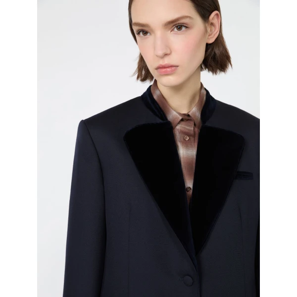 Max Mara Adagio Wool Cavalry Twill Blazer in Ultramarine | Blazers | Luxury Shoes 