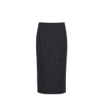 Max Mara Adatti Polka Dot Jersey Midi Skirt in Ultramarine | Pencil Skirts | Luxury Shoes 