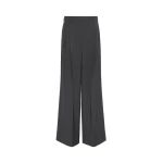 Max Mara Adelfi Wool Cloth Wide-Leg Trousers in Dark Grey | Wide leg pants | Luxury Shoes 