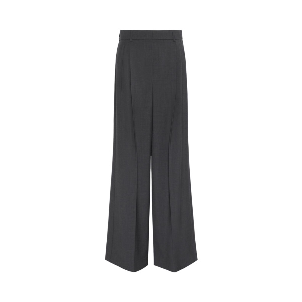 Max Mara Adelfi Wool Cloth Wide-Leg Trousers in Dark Grey | Wide leg pants | Luxury Shoes 