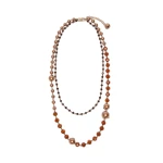 Max Mara Aderire Double Strand Beaded Necklace in Gold | Women | Luxury Shoes 