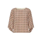 Max Mara Adone Printed Silk Crepe de Chine Blouse in Antique Rose | Blouse | Luxury Shoes 