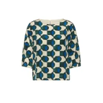 Max Mara Adone Printed Silk Crepe de Chine Blouse in Dark Green | Blouse | Luxury Shoes 