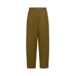 Max Mara Adorni Stretch Cotton Canvas Trousers in Khaki | Wide leg pants | Luxury Shoes 