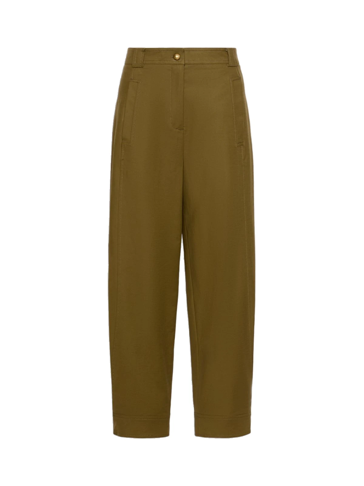 Max Mara Adorni Stretch Cotton Canvas Trousers in Khaki Max Mara Adorni Stretch Cotton Canvas Trousers in Khaki | Wide leg pants | Luxury Shoes