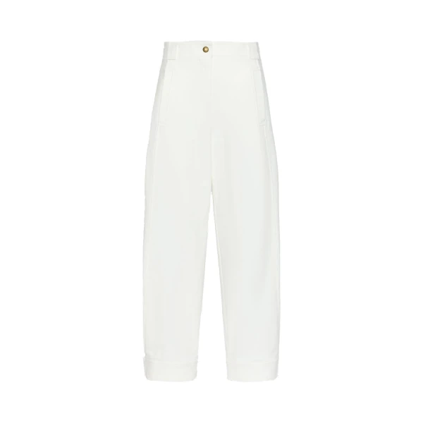 Adorni Stretch Cotton Canvas Trousers in White