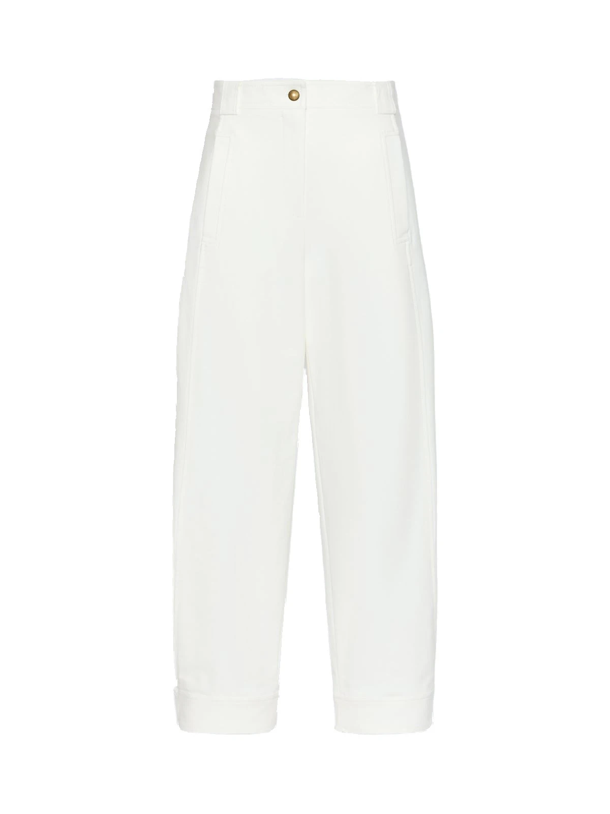 Max Mara Adorni Stretch Cotton Canvas Trousers in White Max Mara Adorni Stretch Cotton Canvas Trousers in White | Wide leg pants | Luxury Shoes