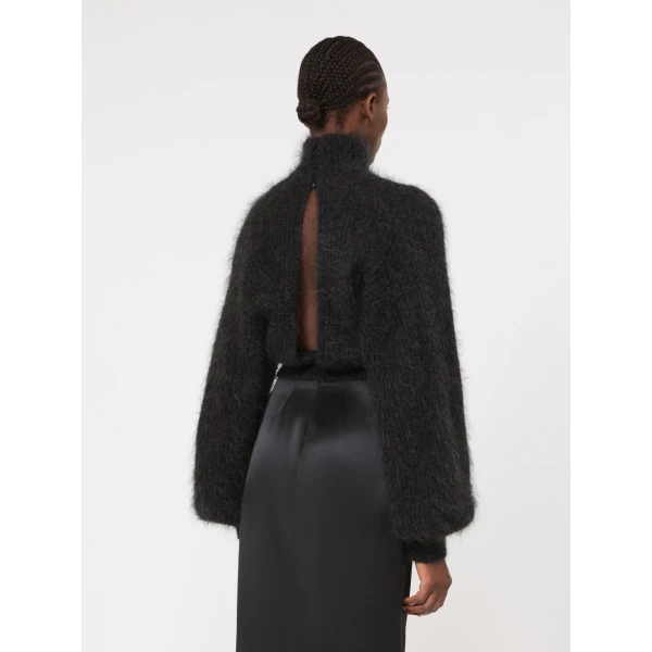 Max Mara Adorno Melange Mohair Yarn Jumper in Dark Grey | Sweaters | Luxury Shoes 