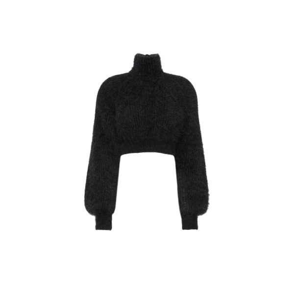 Max Mara Adorno Melange Mohair Yarn Jumper in Dark Grey | Sweaters | Luxury Shoes 