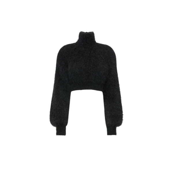 Max Mara Adorno Melange Mohair Yarn Jumper in Dark Grey | Sweaters | Luxury Shoes 