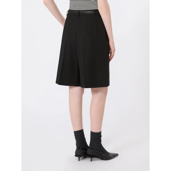 Max Mara Adorno Woollen Cloth Bermuda Shorts in Black | Shorts | Luxury Shoes 