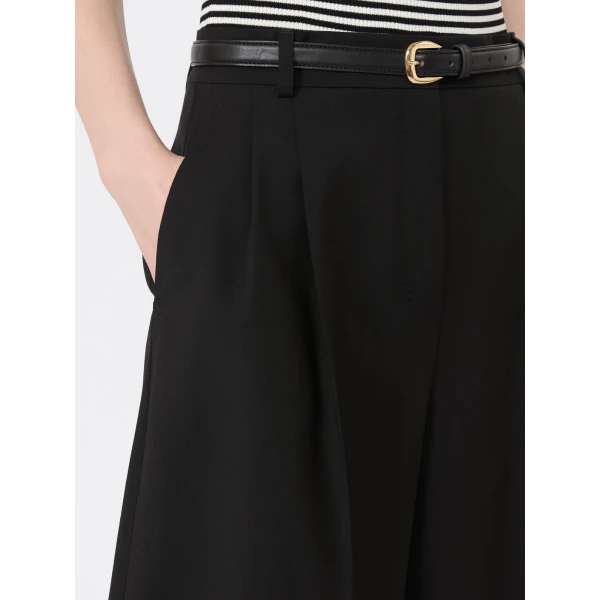 Max Mara Adorno Woollen Cloth Bermuda Shorts in Black | Shorts | Luxury Shoes 