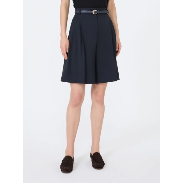 Max Mara Adorno Woollen Cloth Bermuda Shorts in Navy | Shorts | Luxury Shoes 