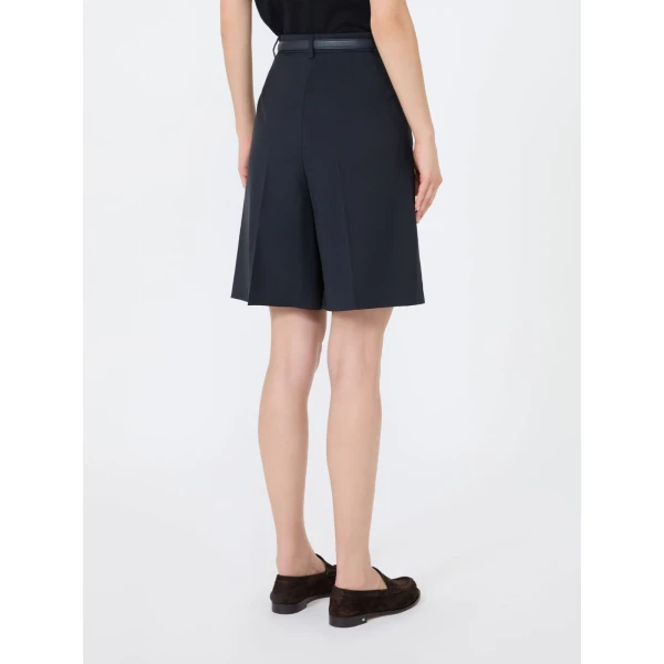 Max Mara Adorno Woollen Cloth Bermuda Shorts in Navy | Shorts | Luxury Shoes 
