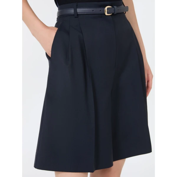 Max Mara Adorno Woollen Cloth Bermuda Shorts in Navy | Shorts | Luxury Shoes 