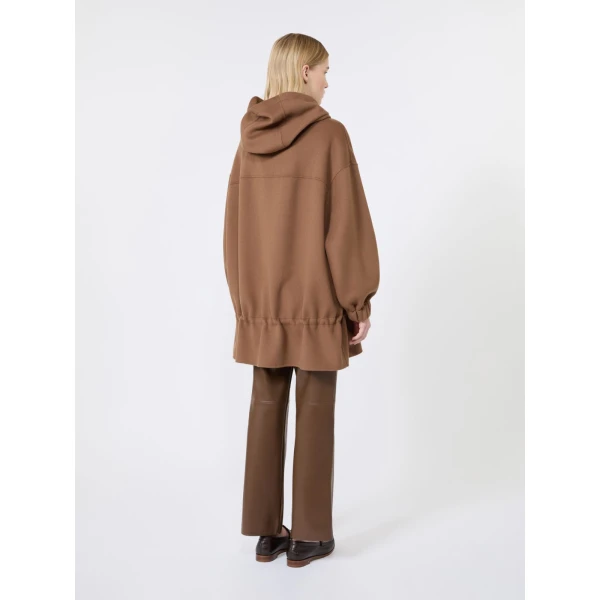 Max Mara Adriana Hooded Wool Drawstring Coat in Hazelnut Brown | Wool Coat | Luxury Shoes 