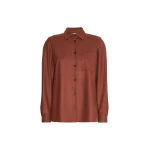 Max Mara Aere Cashmere Foule Shirt in Brick Red | Shirts | Luxury Shoes 