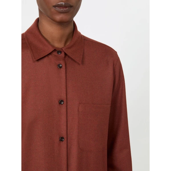 Max Mara Aere Cashmere Foule Shirt in Brick Red | Shirts | Luxury Shoes 