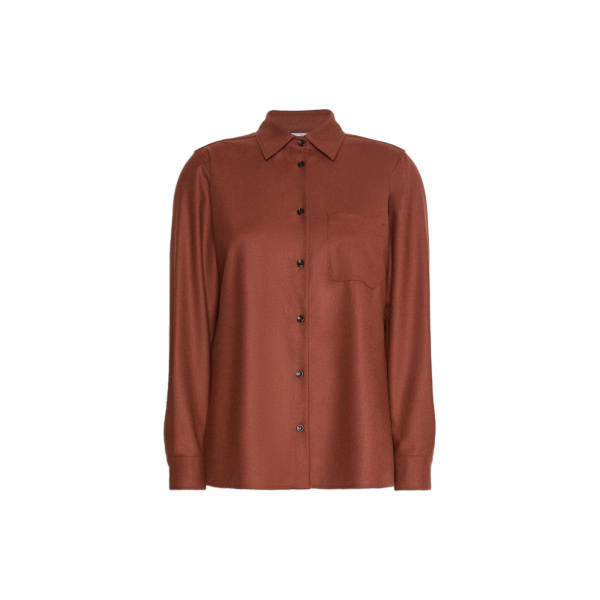 Max Mara Aere Cashmere Foule Shirt in Brick Red | Shirts | Luxury Shoes 