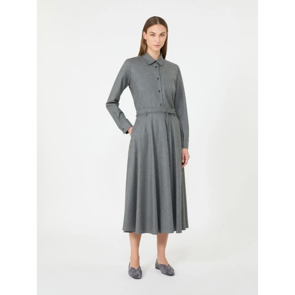 Max Mara Aere Cashmere Foule Shirt in Medium Grey | Shirts | Luxury Shoes 