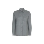 Max Mara Aere Cashmere Foule Shirt in Medium Grey | Shirts | Luxury Shoes 