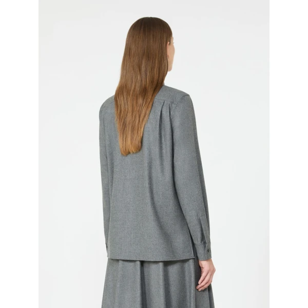 Max Mara Aere Cashmere Foule Shirt in Medium Grey | Shirts | Luxury Shoes 