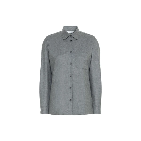 Aere Cashmere Foule Shirt in Medium Grey