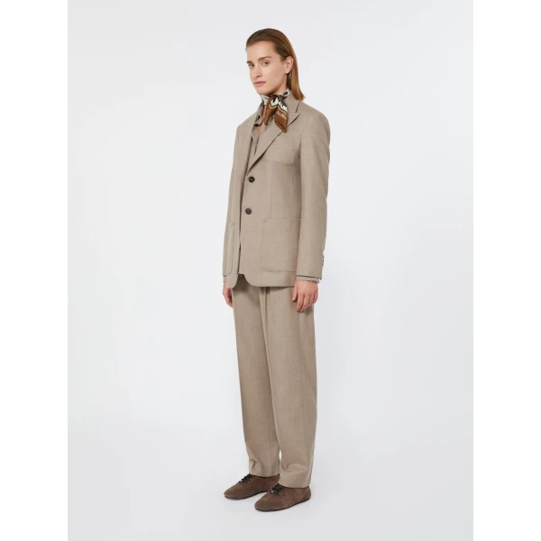 Max Mara Aere Cashmere Foule Shirt in Sand | Shirts | Luxury Shoes 