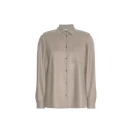 Max Mara Aere Cashmere Foule Shirt in Sand | Shirts | Luxury Shoes 