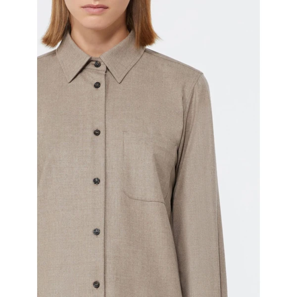 Max Mara Aere Cashmere Foule Shirt in Sand | Shirts | Luxury Shoes 