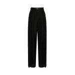 Max Mara Aere Wool Twill Wide-Leg Trousers in Black | Wide leg pants | Luxury Shoes 