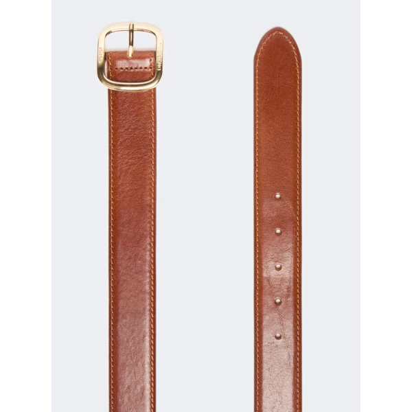 Max Mara Aereo Leather Belt in Tobacco | Belts | Luxury Shoes 