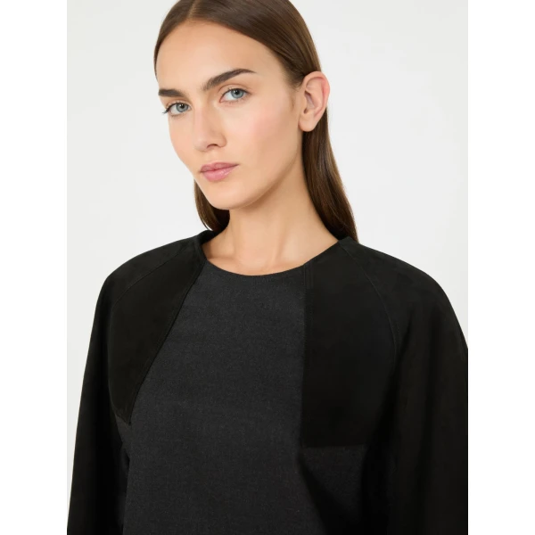 Max Mara Afa Wool Flannel Blouse in Dark Grey | Blouse | Luxury Shoes 