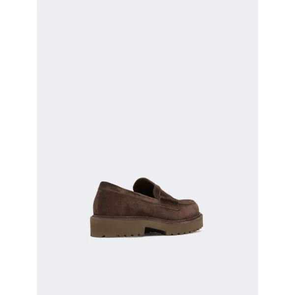 Max Mara Afelio Suede Chunky Loafers in Dark Brown | Loafers | Luxury Shoes 