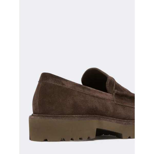 Max Mara Afelio Suede Chunky Loafers in Dark Brown | Loafers | Luxury Shoes 