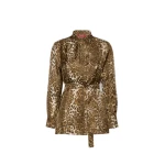 Max Mara Affari Printed Silk Twill Shirt in Brown | Shirts | Luxury Shoes 