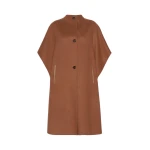 Max Mara Affari Pure Wool Long Cape in Dark Brown | Coats | Luxury Shoes 