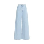 Max Mara Affari Wide-Leg Denim Jeans in Light Blue | Denim | Luxury Shoes 