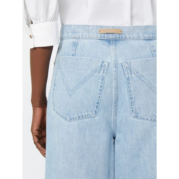 Max Mara Affari Wide-Leg Denim Jeans in Light Blue | Denim | Luxury Shoes 