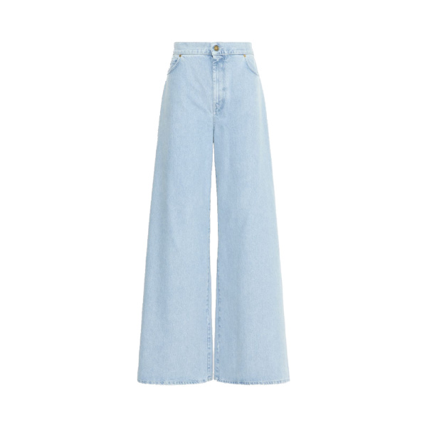 Max Mara Affari Wide-Leg Denim Jeans in Light Blue | Denim | Luxury Shoes 