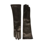 Max Mara Afidee Long Lambskin Nappa Gloves in Black | Women | Luxury Shoes 