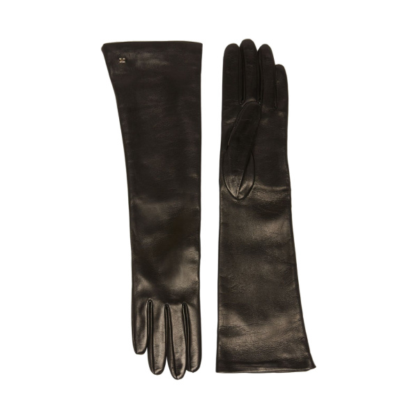 Max Mara Afidee Long Lambskin Nappa Gloves in Black | Women | Luxury Shoes 
