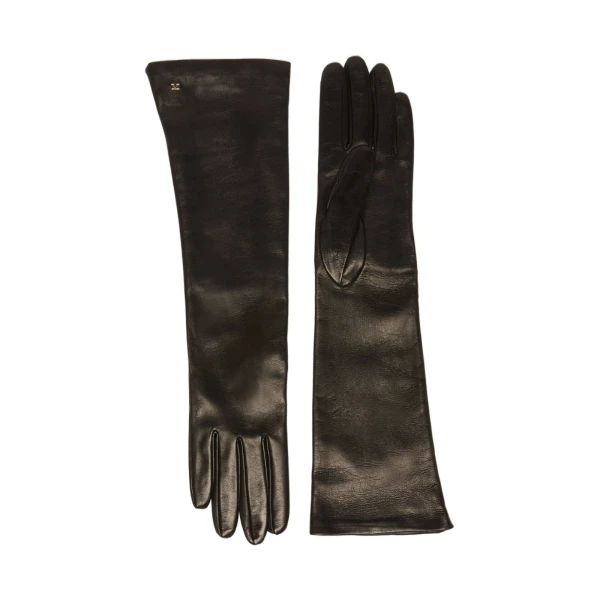Max Mara Afidee Long Lambskin Nappa Gloves in Black | Women | Luxury Shoes 